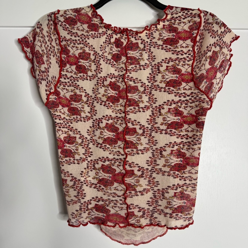 Free People red floral blouse - Picture 8 of 11